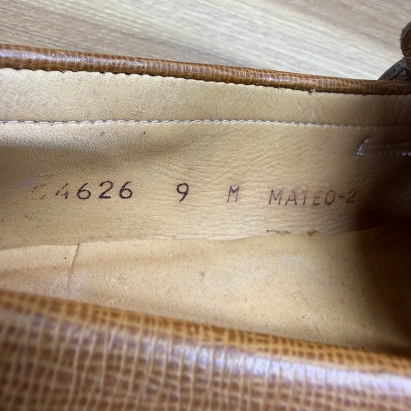 Bruno Magli Kiltie Buckle Moc Toe Loafers Mens 9 M Cognac Leather Vibram Soles main image 6